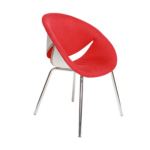 RED FABRIC LEISURE CHAIR WITH CHROME PLATED LEG (62*54*43H*80H)