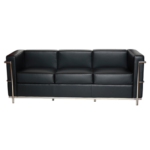 BLACK REXENE 3 + 2 + 1 SOFA WITH S/S SOFA