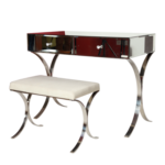TWO DRAWER MIRROR DRESSING TABLE WITH S/S LEGS