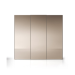 03 DOOR BRONZE MIRROR SLIDING WARDROBE WITH DRAWERS  (9 FT)